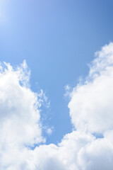 White clouds on blue sky