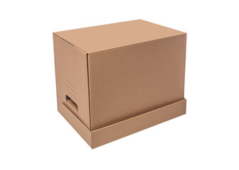Cardboard box isolated on a white background.