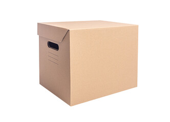 Cardboard box isolated on a white background.