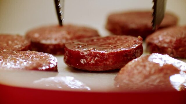 Close up.Turkish sausage (Sucuk). Sausage cooked with butter in a frying pan. Turkish Beef Sausage.(Sucuk)