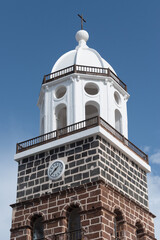 Bell tower of the church of Villa de Teguise in Lanzarote, Canary Islands