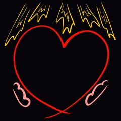 heart in hands and shine of light above it