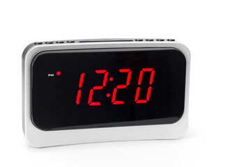 Digital led clock radio on white