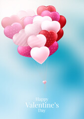Fototapeta na wymiar Valentine's day background with heart balloons