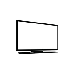 LED TV Monitor Icon Isolated in White Background