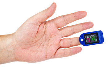 Pulse Oximeter portable .Oxygen saturation is normal .