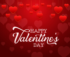 Valentine's day concept background. Vector illustration. red hearts. 14 February