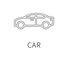 Fototapeta premium car vector icon. Editable stroke. Symbol in Line Art Style for Design, Presentation, Website or Apps Elements, Logo. Pixel vector graphics - Vector