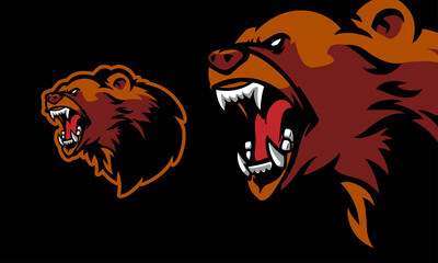 angry bear mascot vector illustration