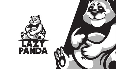 lazy panda mascot vector illustration