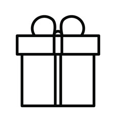 Gift box icon with bow on white background