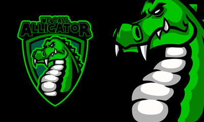 angry alligator sports logo mascot vector illustration