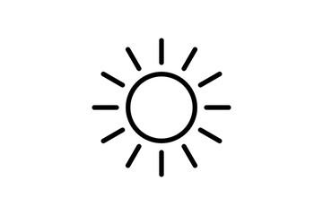 Sun line icon symbol simple design