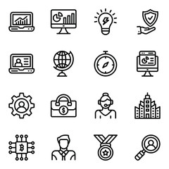 
Pack of Online Analytics Glyph Icons 
