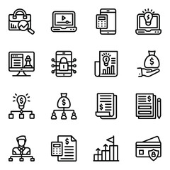 
Pack of Workflow and Business Reports Glyph Icons 
