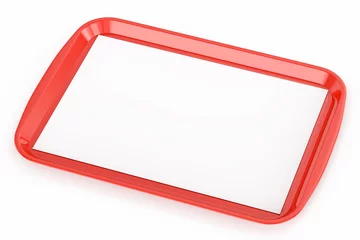 Foto op Plexiglas Red plastic food tray with empty liner © faraktinov