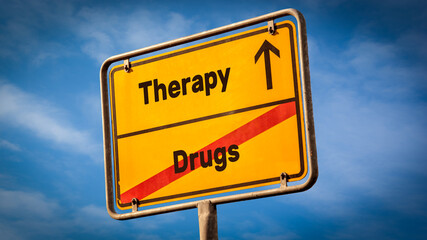 Street Sign to Therapy versus Drugs