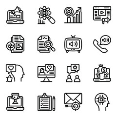 
Pack of Online Promotion and Conversation Linear Icons 
