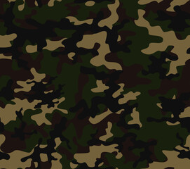 Fototapeta premium Camouflage green seamless vector texture for printing