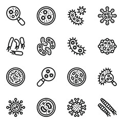 
Set of Bacteria and Viruses in Linear Icons
