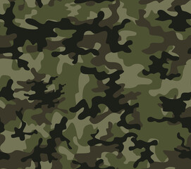 
Camouflage vector khaki pattern seamless design on textiles. Army texture.