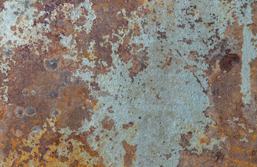 Dark Hard Rust On An Old Sheet Of Metal Texture. Iron Surface Full Area Background Pattern, Rust Surface. Copy space, No focus, specifically.