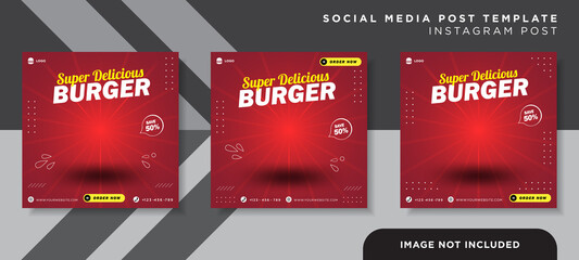 Flyer or Social Media Post Template Themed Food With Simple and looks Modern Concept and Bundle Set