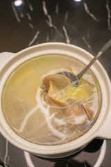 Clam soup a traditional Chinese cuisine in Fujian, China.