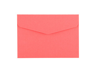 Pink paper envelope isolated on white
