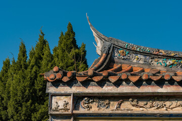 Obraz na płótnie Canvas Close view of the architecture detail in Kaiyuan temple, Quanzhou, China.