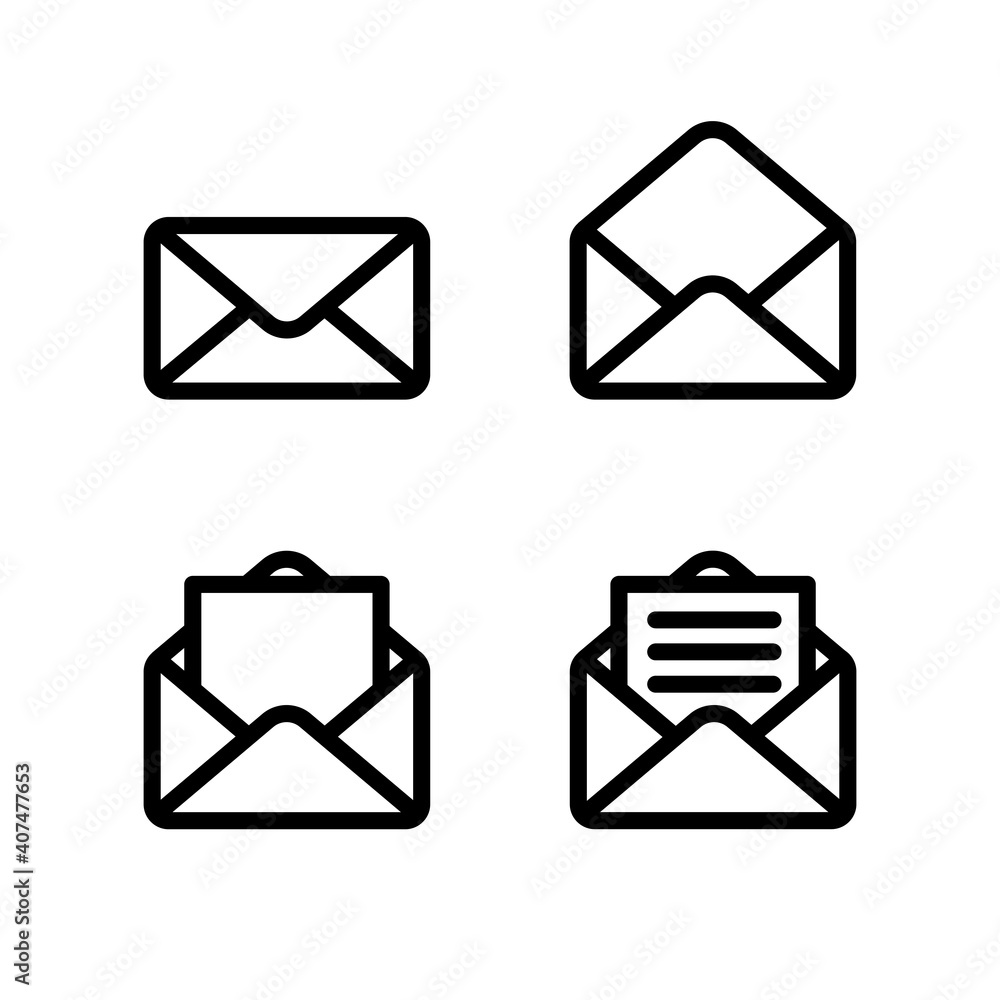 Poster email envelope icon. message envelope line icon isolated on white background vector for apps and web