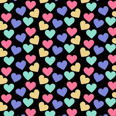 Naklejka na ściany i meble colorful hearts patterned background