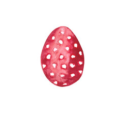 Watercolor illustration of a painted Easter egg on a white background