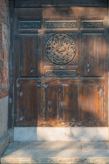 Close view of the traditional Chinese architecture in Fujian province, China.