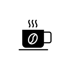 Coffee glyph icon. Cafe and restaurant icon in black solid style. Vector