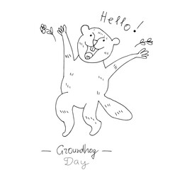 Happy Groundhog day vector illustration