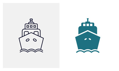 Fototapeta na wymiar Ship icon vector template, Travel design icon concepts, Creative design