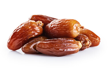 Dried dates isolated on white background.
