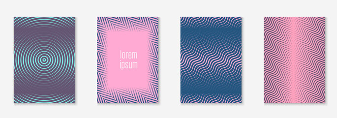 Corporate brochure cover page. Purple and pink. Cool booklet, wallpaper, banner, patent layout. Corporate brochure cover page with minimalist geometric element.