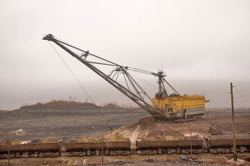 Fototapeta na wymiar Mikhailovsky iron ore deposit (MGOK) near Zheleznogorsk. Kursk oblast. Russia