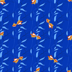 Fototapeta na wymiar Fish, koi. Seamless pattern. Vector illustration.