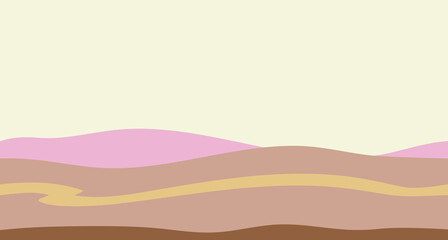 Landscape in sand colors. Vector illustration.
