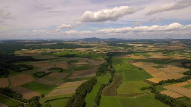 Aerial photography of the city of Bad Rodach in Bavaria. Germany.