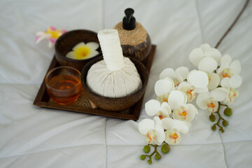 Obraz na płótnie Canvas Asian natural spa skin care ingredient and aromatic oil