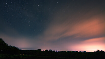 night with milky way and clouds 