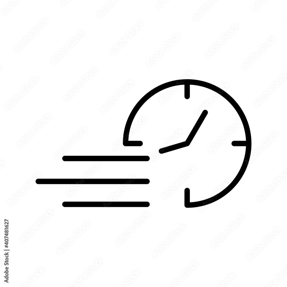 Poster time clock watch with speed lines line style icon
