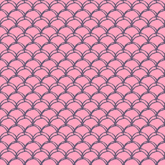 Little mermaid seamless pattern. Fish skin texture. Tillable background for girl fabric, textile design, wrapping paper, swimwear or wallpaper. Pink little mermaid background with fish scale.