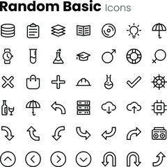 Basic web and app ui icon set