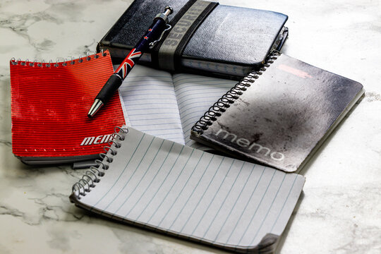 Notebooks ready for use. Calgary, Alberta, Canada