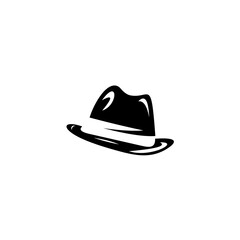 Cowboy hat icon, Retro Hat, Emblem design on white background